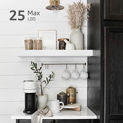 QEEIG Bathroom Floating Shelves for Wall (White, Set of 2, 15.7")
