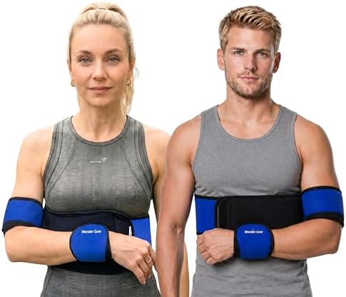Wonder Care Left Right Shoulder Immobilizer Arm Sling Elastic Brace for Clavicle Collar Bone Dislocation Subluxation Shoulder stabilizer Compression Brace After Rotator Cuff Surgery Sling (Neo Blue_28"-38")