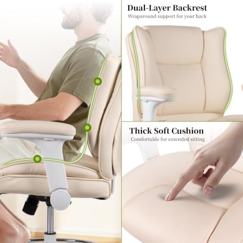 Drafting Chair Pu Leather Tall Office Chair for Standing Desk with Footrest