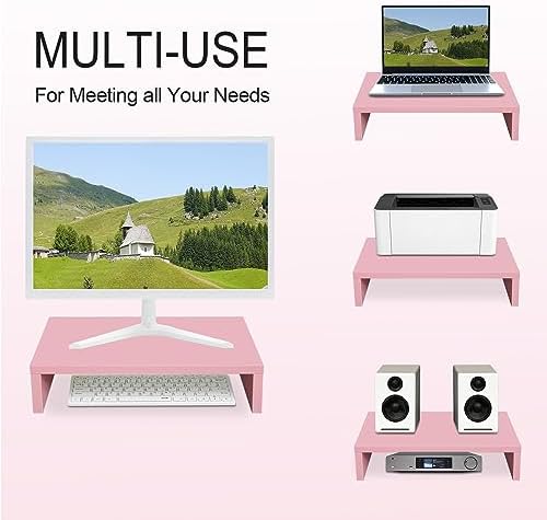 TEAMIX Pink Monitor Stand Riser, Small