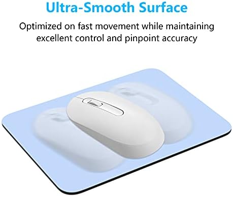 Dapesuom Small Mouse Pad, 6 x 8 Inch Thick Rubber Premium-Textured Non-Slip Portable & Washable Mini Mouse Mat for Women Men Wireless Laptops Keyboard Tray Gaming Work Computer Office Travel, Sky Blue