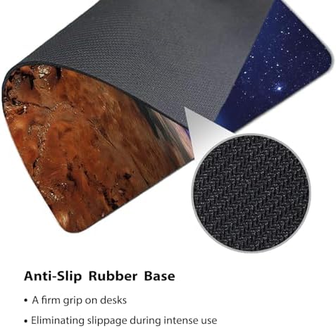 9.5x7.9 Inch Office/Gaming Mouse Pad, Starry Milky Way Over Monument Valley Western Desert Night Sky Galaxy, Cute Anti-Slip Mat for Desk Decor
