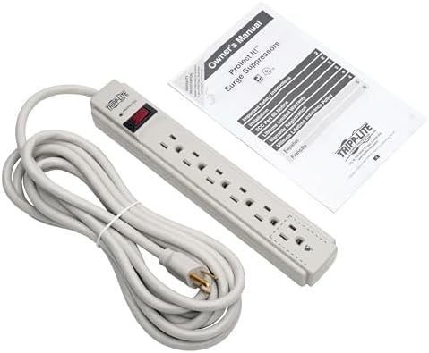Eaton Tripp Lite TLP615 15ft Power Cord White Surge Protector 6 Outlets