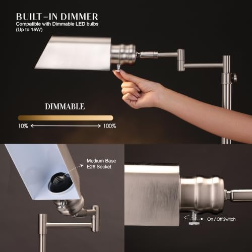 O'Bright Arcadia Pharmacy Desk Lamp, Brushed Nickel