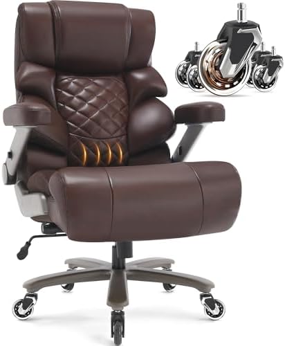VUZI 700lbs Big and Tall Office Chair, Large Executive Leather Desk Chair