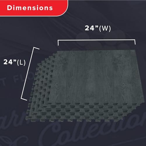 Forest Floor Farmhouse 3/8 Inch Thick Printed Foam Tiles, Premium Wood Grain Interlocking Foam Floor Mats, Anti-Fatigue Flooring – Stylish Flooring Solution