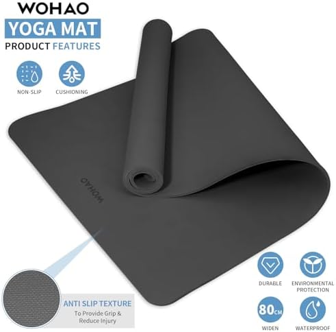 Extra Wide & Thick 8mm Yoga Mat, 72"x31.5"