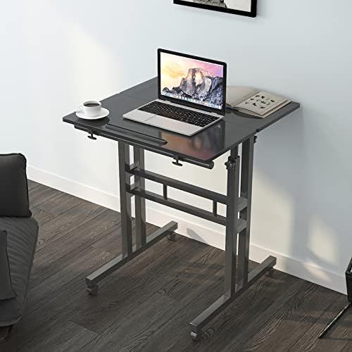 soges 23.6inch Height Adjustable Desk Laptop Desk on The Wheels, Black