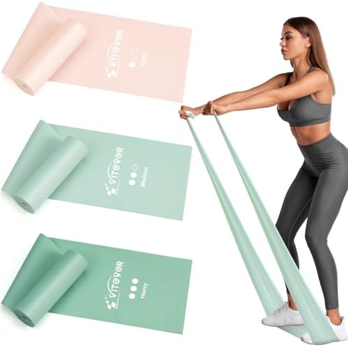 Stretch Bands for Exercise, Resistance Bands for Working Out, Exercise Bands for Physical Therapy, Pilates, Rehab, Stretch, Strength Training and Yoga Starter Set