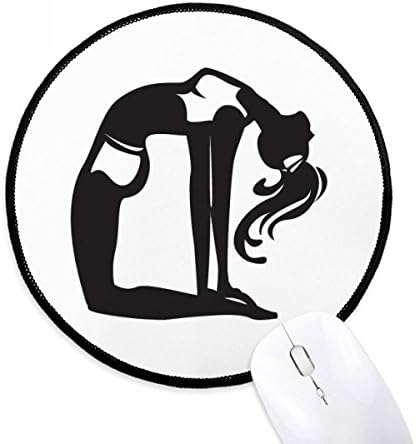 Graceful Yoga Girl Stretching Keep Healthy Mouse Pad Desktop Office Round Mat for Computer