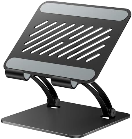 tounee Tablet Holder Stand, Dual Rod Adjustable Aluminum Desktop Stand, Compatible with 4.7-16.9" iPads, Surface Tablets, Portable Monitor, Kindle and More (Black)