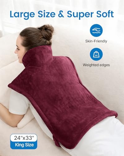RENPHO Electric Heating Pad for Back, Neck & Shoulders, Large Heating Pad