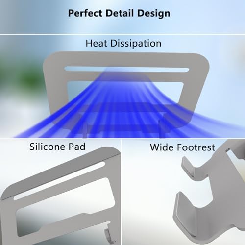 Adjustable Laptop Stand for Desk, Silvery