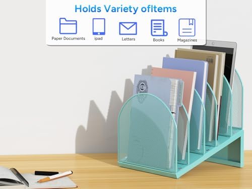 gianotter Desktop File Organizer with 5 Compartments