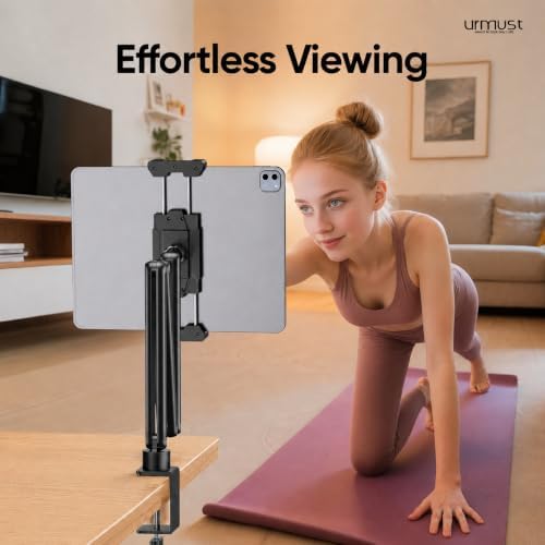 Urmust Tablet Stand for Desk, Adjustable iPad Holder for Bed, 4.7"-15.6"