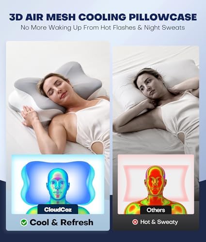 Ultra Pain Relief Cervical Neck Pillow for Sleeping, 5X Support Ergonomic Contour Pillow for Deep Sleep, Cooling Memory Foam Pillows for Adults, Orthopedic Bed Pillow for Side Back, Stomach Sleepers