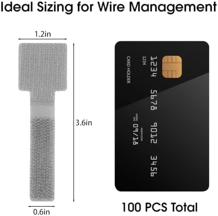 100 Pcs Cable Management Under Desk, Cable Ties, Cord Organizer Straps