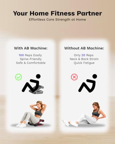 AIRHOP Ab Machine 4-Speed Auto Rebound Sit Up Abdominal Trainer Home Gym