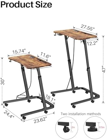 Adjustable Height Standing Desk for Walking Pad, Treadmill Desk with Wheels