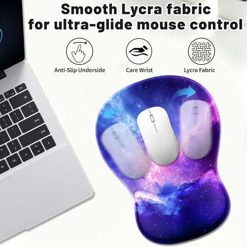 Ergonomic Mouse Pad with Wrist Rest - Gel Wrist Support Mousepad with Non-Slip PU Base for Computer, Laptop, Office & Home