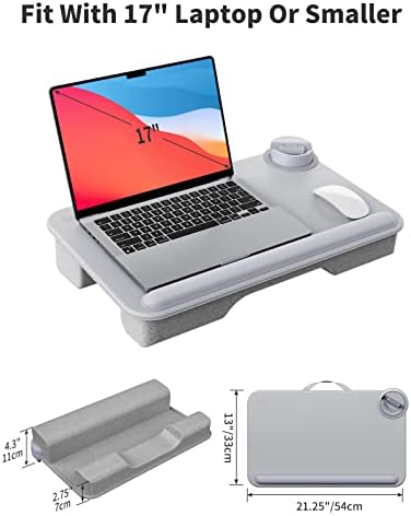 SAIJI Laptop Lap Desk with External Monitor Holder Fits Up to 17" Laptops
