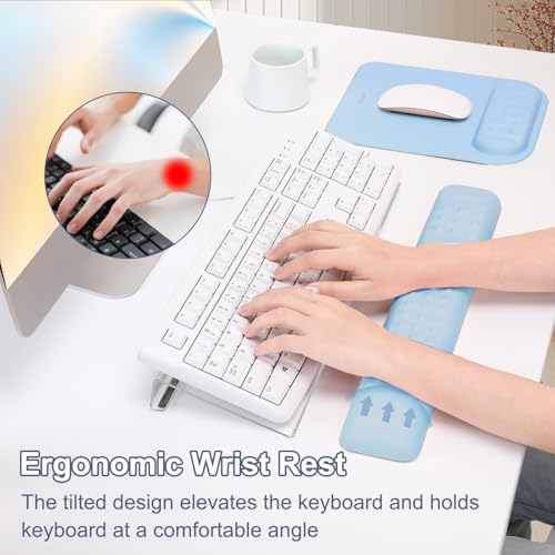 MOSISO Keyboard Stand&Wrist Rest Support for Keyboard &Mouse Pad Set