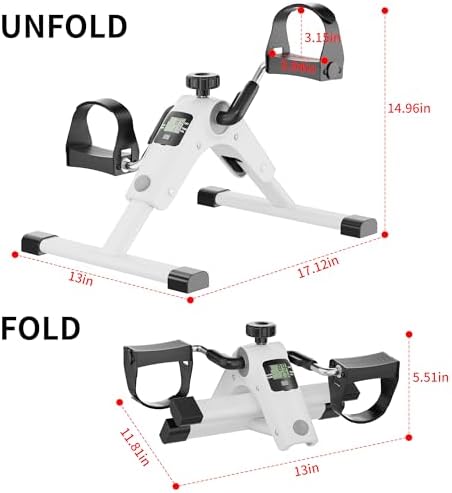 MOMODA Under Desk Bike Pedal Exerciser with LCD Display Portable Mini Exercise Bike for Arm and Leg