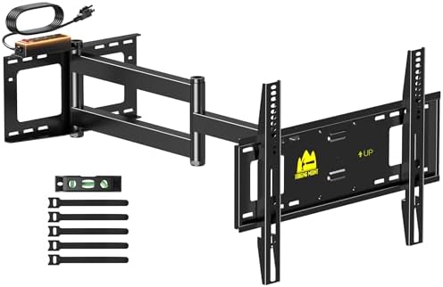 FORGING MOUNT Long Arm TV Wall Mount with Power Strip for 42–80 inch TVs