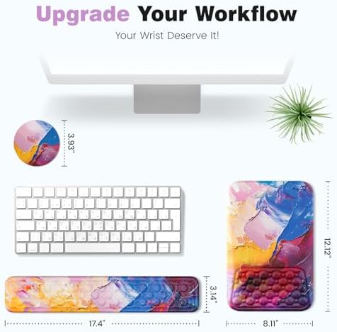 Ospelelf Ergonomic Wrist Rest for Computer Keyboard Pad, Large Arm Rest Wrist Support for Mouse, Relieve Wrist Pain, Multicolored