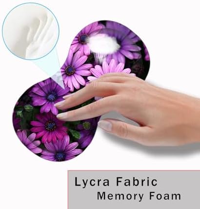 Mouse Pad with Wrist Support + Desk Mat + Coaster 3 in 1 Set, XL Large Gaming Mousepad Ergonomic Mouse Pads for Desk Computer Laptop Office,African Daisy