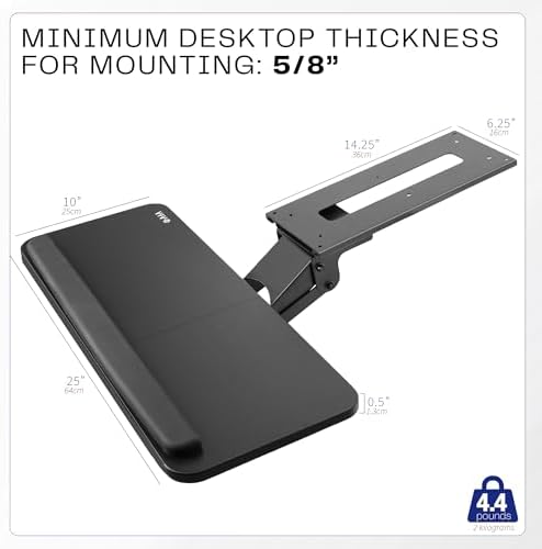 VIVO Black Under Desk 25 x 10 in Keyboard Tray, MOUNT-KB03B