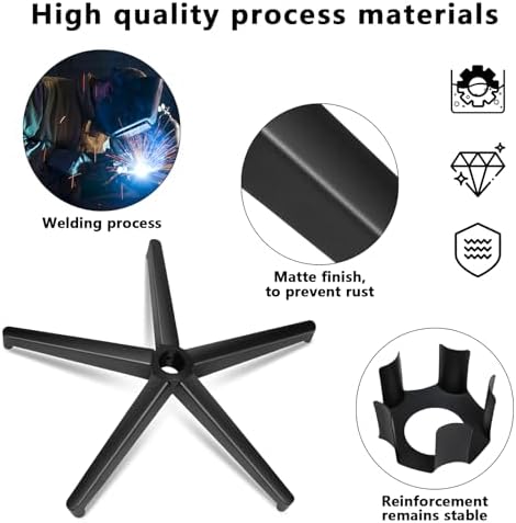 Omyoffice Office Chair Replacement Base, 28" Heavy Duty 2200LBS, Metal