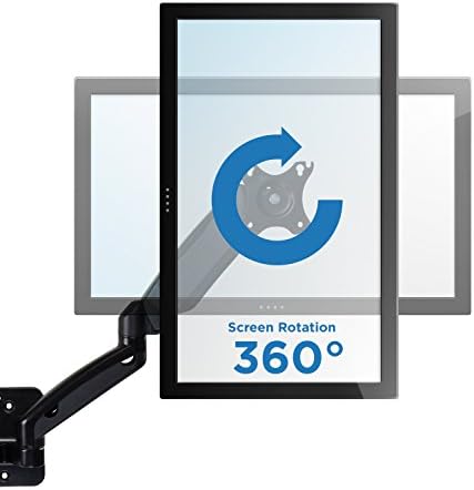 Mount-It! Dual Monitor Wall Mount - 2 Monitor Wall Mount Arms - Full Motion Height Adjustable Computer Monitor Wall Mounting Bracket with Two Articulating Arms for up to 27" Screens, 75 100 mm VESA