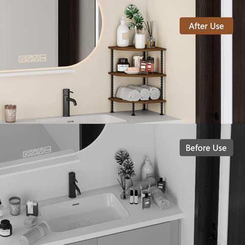 YINMIT Corner Shelf Stand, Standing Corner Display Shelf, 3 Tier