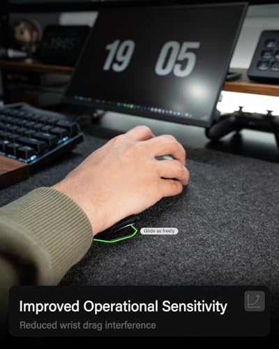 Stageek Mouse Wrist Rest,Ergonomic Wrist Rest for Mouse,Carpal Tunnel Support,Anti-Fatigue,Easy Glide Wrist Rest for The Right Hand,Black.