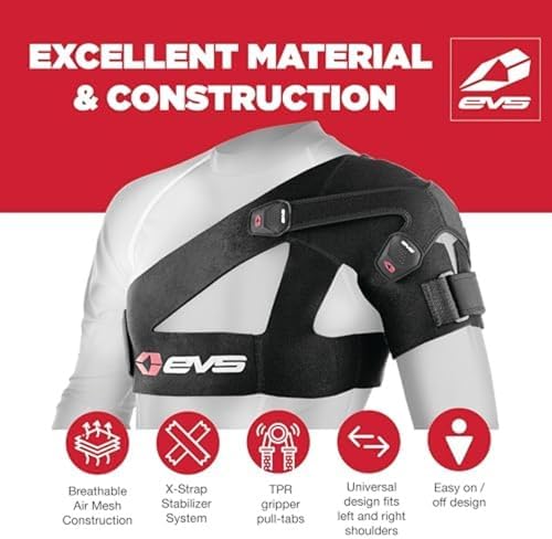 EVS SB03 Shoulder Brace, Compression Fit, Medical Grade, w/ X-Strap, XXL