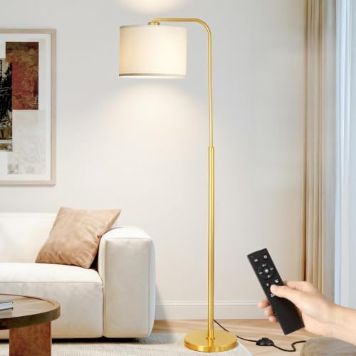 Arc Floor Lamp with Remote and Dimmable Gold Floor lamps for Living Room