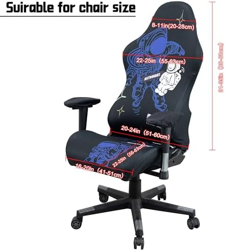 Gaming Chair Covers,Stretchable Computer Chair Cover,Ergonomic Office Chair Cover,for Anti Cat Scratch Protection of Computer Gamer Chair Slipcovers,Racing Chair Covers (Only Covers,Astronaut)
