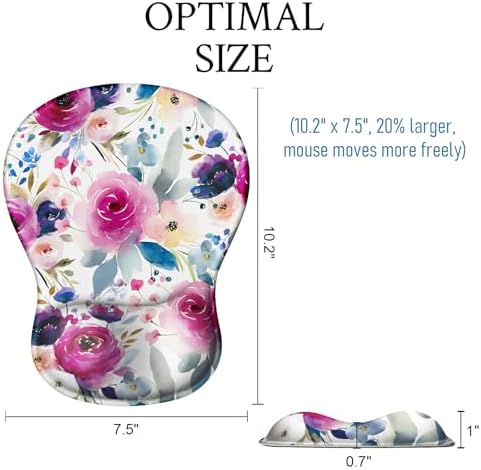 Flower Mouse Pad with Gel Wrist Rest, Ergonomic Mousepad Office Gifts