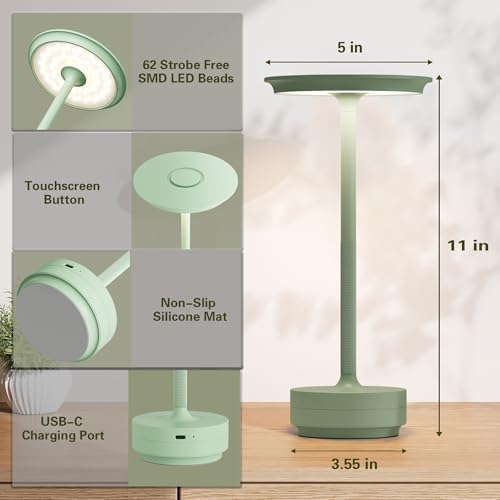 Cordless Rechargeable Table Lamps,Portable Battery Desk Lamp