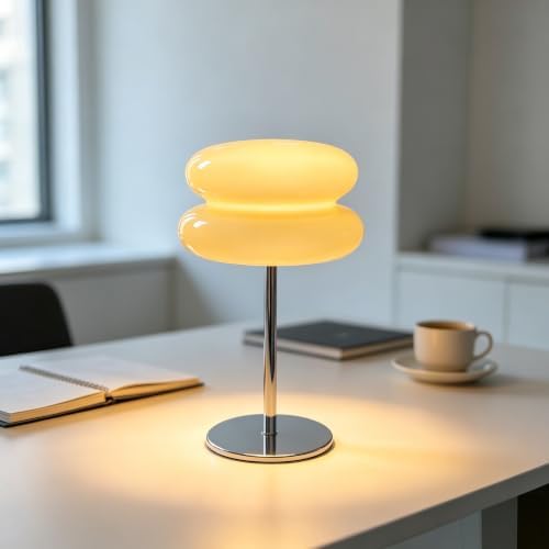 Mushroom lamp, Bedroom Medieval Modern Bedside Table lamp for Night Stands, Vintage dimmable Small Lamps, Cute Cool Desk Lamps Home Room Aesthetic Decor for Living Room(Cream‌)