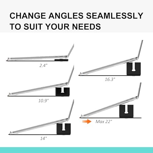 Magnetic Adjustable Travel Laptop Stand for Digital Nomads and Business Travelers. Compact, Foldable, and Ideal for Desk Use. Elevate Your Work Experience with Our Laptop Riser on the Go (Dark Gray)