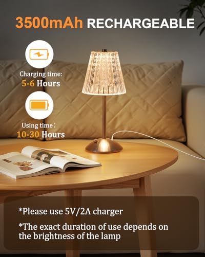 Nusogon 4 Pack Rechargeable Cordless Table Lamp, Touch Control Desk Lamp