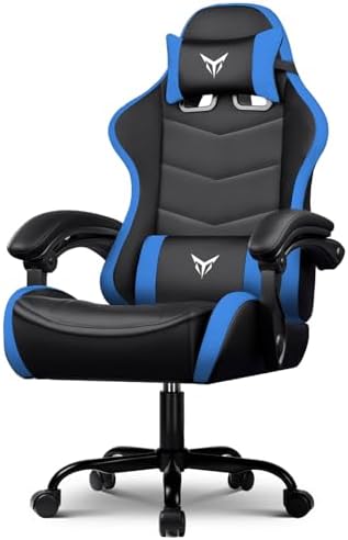 GTPLAYER Gaming Chair High Back Computer Chairs for Adults, Ergonomic Height Adjustable Recliner Chair 300lbs with Linkage Armrest and Lumbar Support for Home Office, Dark Blue