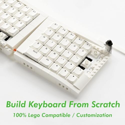 KBDcraft 07Israfel 50% Ergo-Split Low-Profile Mechanical Keyboard, 56-Key Ortho, Lego-Compatible Case, Wired, Linear Switch, Gasket Mount, Hot-Swappable, RGB, QMK, Vial, Full Kit, (Black)