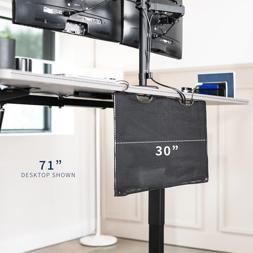 VIVO Black Under Desk 30 in Cable Management Sleeve, DESK-SKIRT-30