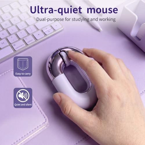 Bluetooth Mouse for Laptop Donut Purple Wireless Mouse, Rechargeable