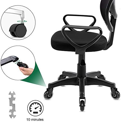 8T8 Office Chair Caster Wheels with 5/16''-18x1 Threaded Stem Caster, Heavy Duty 3" Replacement Rubber Office Chair Wheels for Smart Home Offices, Safe for Hardwood Tile Floors
