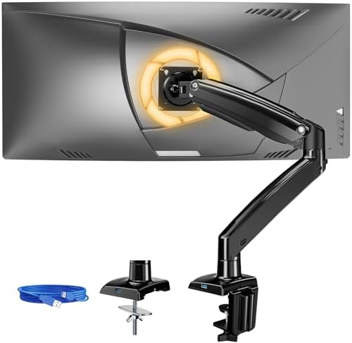 ErGear 17 to 49 inches Single Monitor Mount for Ultrawide Screens,Holds 26.5lbs,Heavy Duty Single Monitor Arm,Single Monitor Stand with Swivel,Tilt,Rotation for Home and Office,VESA 75/100mm