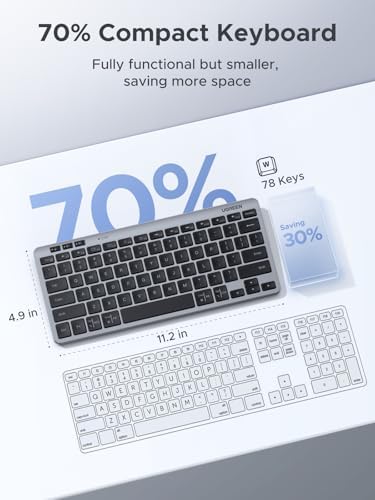 UGREEN UGREENVertical Wireless (Bluetooth 5.0+2.4G) Ergonomic Mouse Bundle with K551 Slim Quiet Wireless Bluetooth 78Keys Keyboard